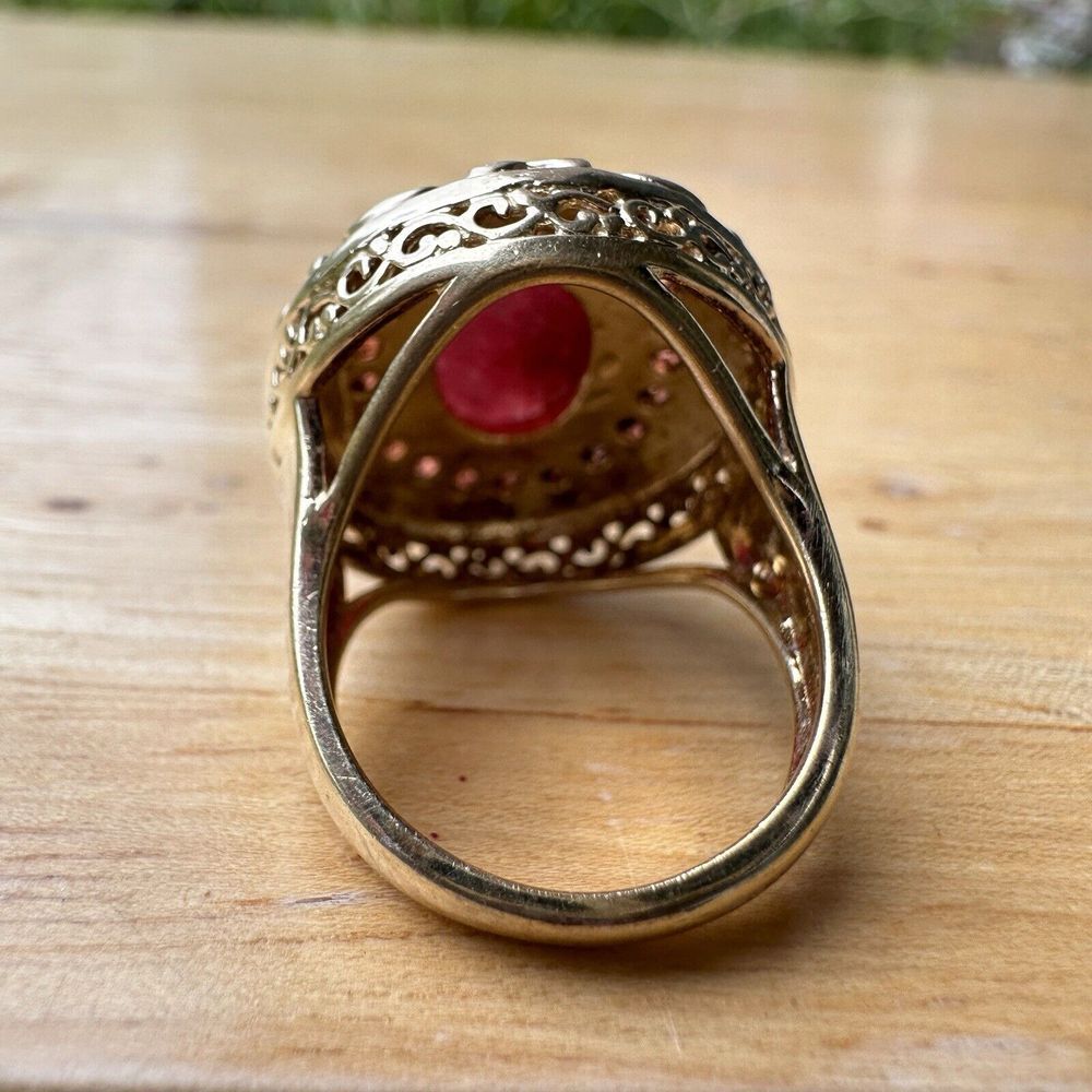 Ross Simons Accent Ring Ruby Cabochon Garnet Size… - image 4